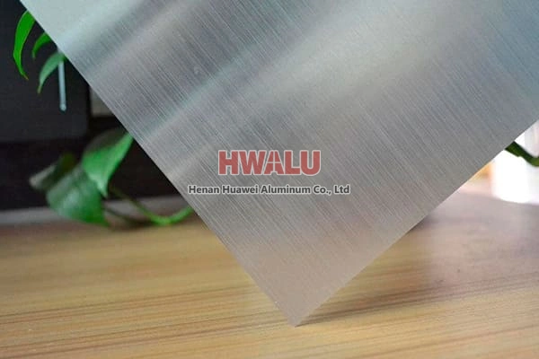 Brushed aluminum sheets display