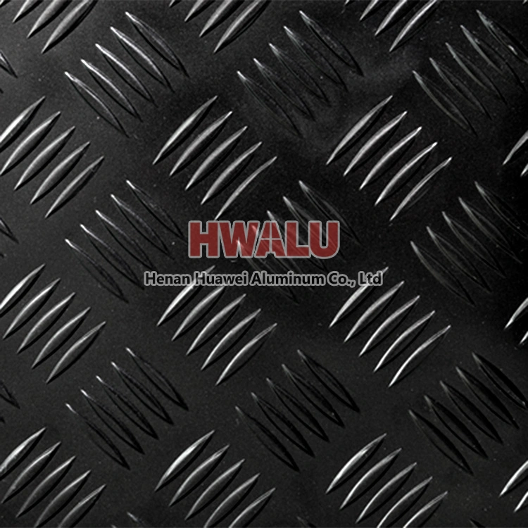 Factory price wholesale black aluminum tread plate for sale, custom color diamond  aluminium checkered chequered sheet from China manufacturer and supplier