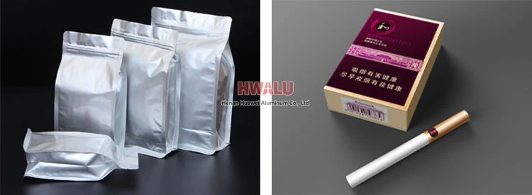Aluminum foil for tobacco and food packaging